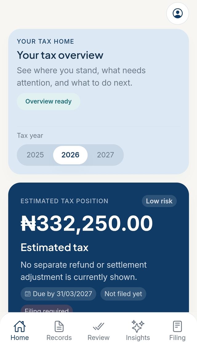 KlaroTax on mobile — your tax overview